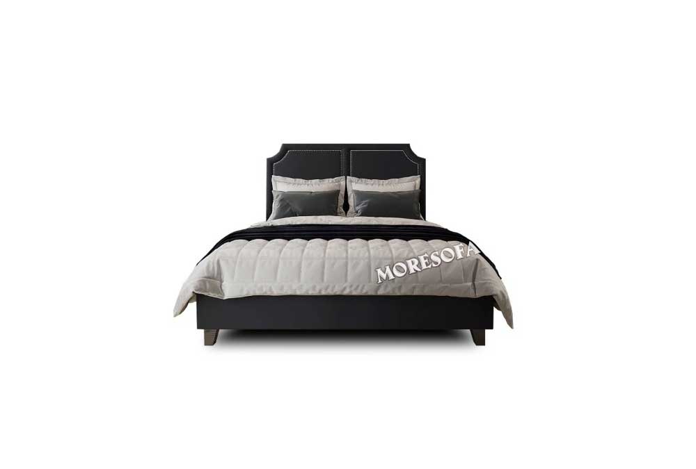 Giường ngủ hiện đại bọc nỉ màu đen MH-HD025
